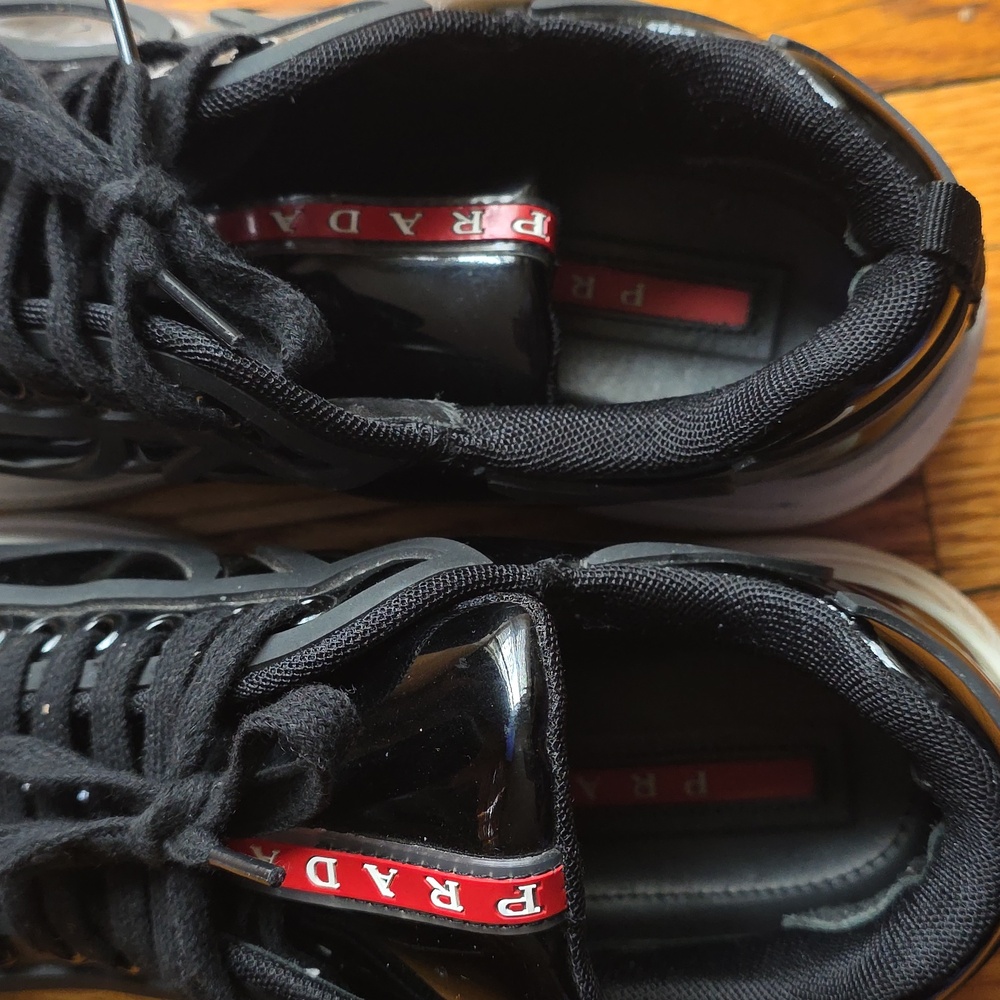 Prada Cup Men's Black and White Sneakers - Picture 3 of 7